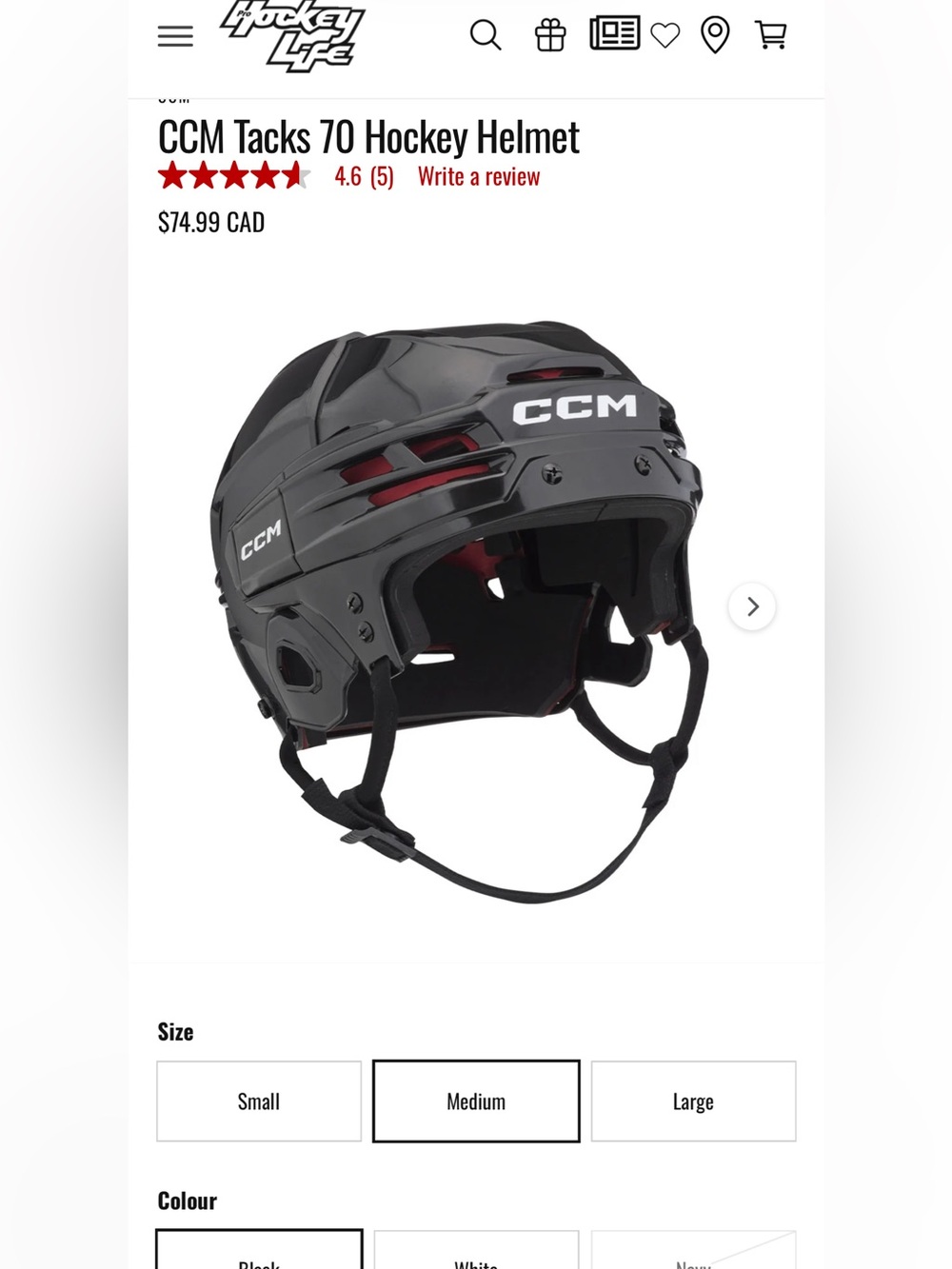 CCM Tacks 70 hockey helmet size medium expiry 2029